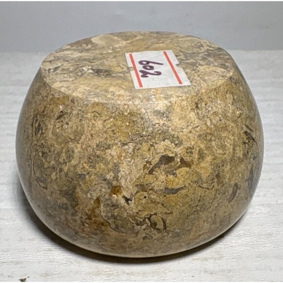 Polished Stone Marble Tealight Candle Holder Natural Beige Minimalist Unique - Picture 5 of 10